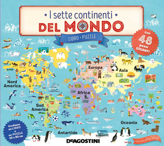 I sette continenti del mondo. Libro + puzzle